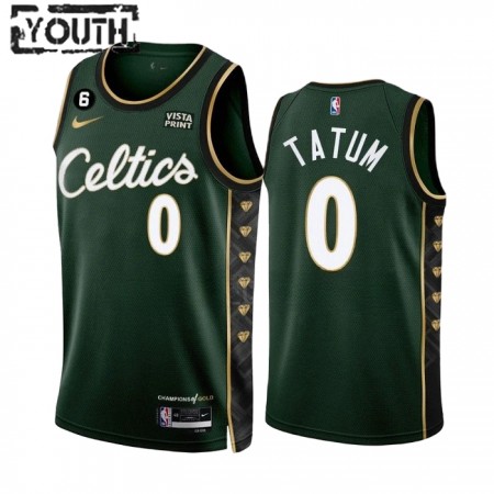 Dres Boston Celtics Jayson Tatum 0 Nike 2022-23 City Edition Zelena Swingman - Dječji